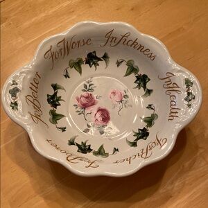 Floral Decorative Wedding Bowl with Script🌸